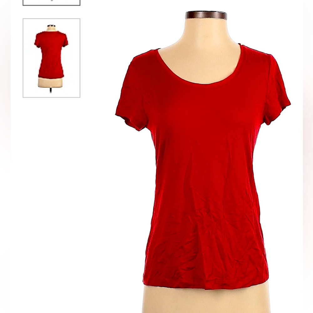 Banana Republic Luxe Red Short Sleeve top Sz XL TALL